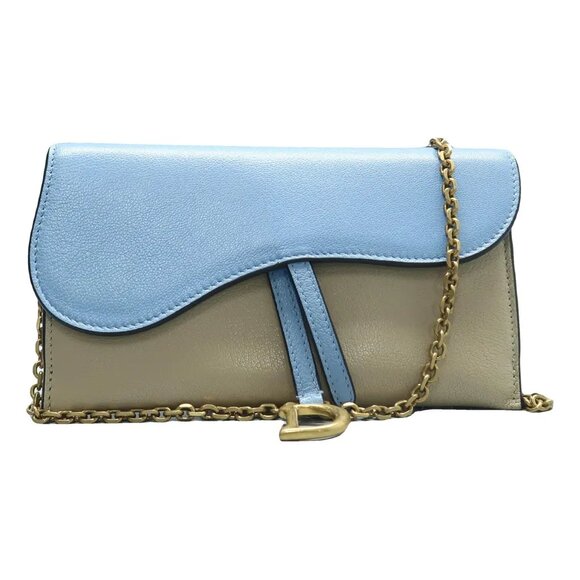 DIOR Khaki&Blue W/PLeather Shoulder Bag 778-061825 - Picture 1 of 12